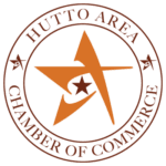 Hutto Area Chamber of Commerce logo featuring a star design within a circular badge