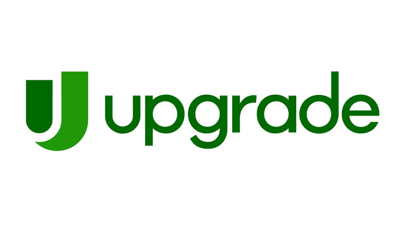 Upgrade logo in green with stylized U design