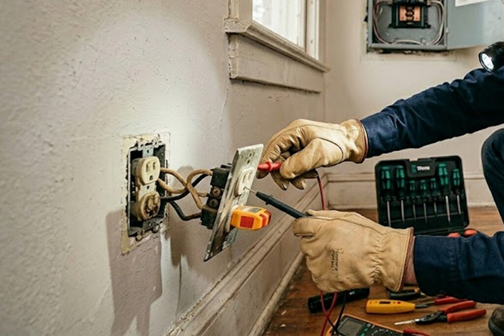 electrician-testing-outlet-wiring-home